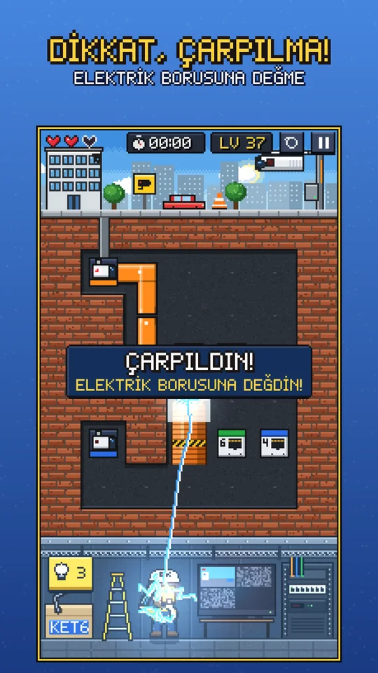 Dikkat, çarpılma! Elektrik borusuna değme